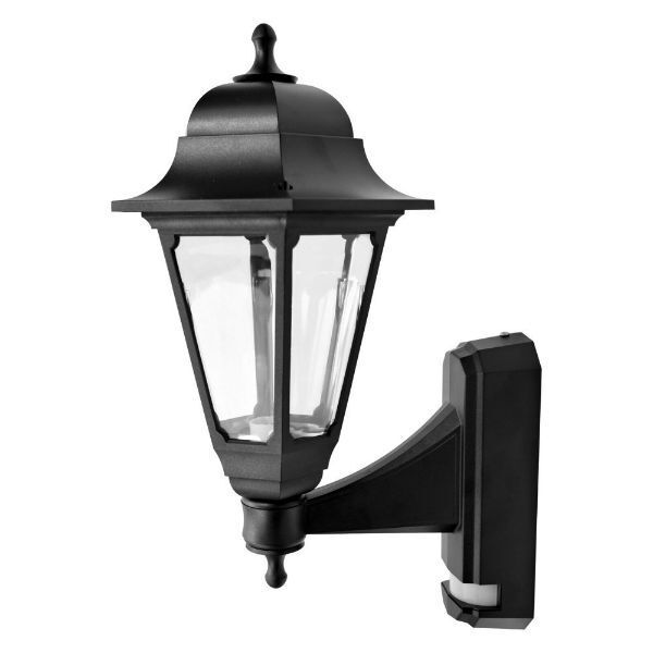 Asd Cl/bk100p Coach Lantern With Pir Sensor (black) Polycarbonate