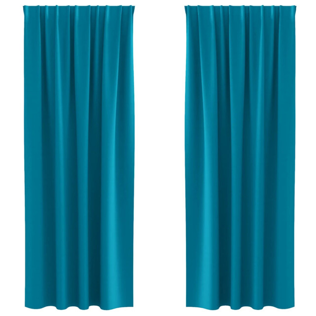 Blackout Curtains With Rings 2 Pcs Polyester Window Treatment Bedroom