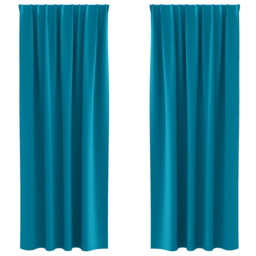Blackout Curtains With Rings 2 Pcs Polyester Window Treatment Bedroom