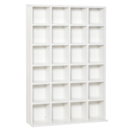White Cd Dvd Media Storage Large Shelving Wooden Display Collectables