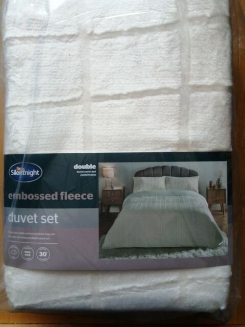 Embossed Square Duvet Set Cream Size Double Brand
