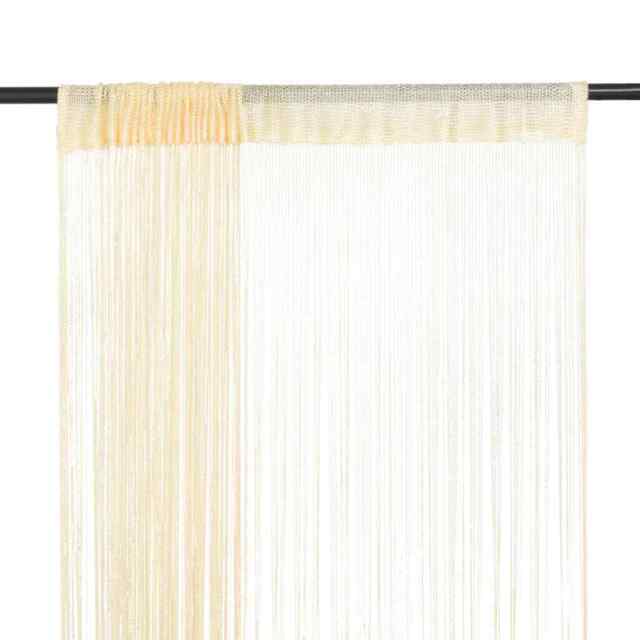String Curtains 2 Pcs 140x250 Cm Cream Vidaxl