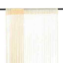 String Curtains 2 Pcs 140x250 Cm Cream Vidaxl