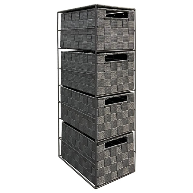 Arpan Grey 4 Drawer Storage Cabinet Unit Ideal For Home Office Bedroom