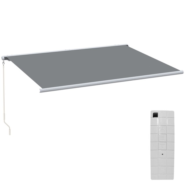 Outsunny 4x3m Full Cassette Electric Retractable Awning For Patio Door