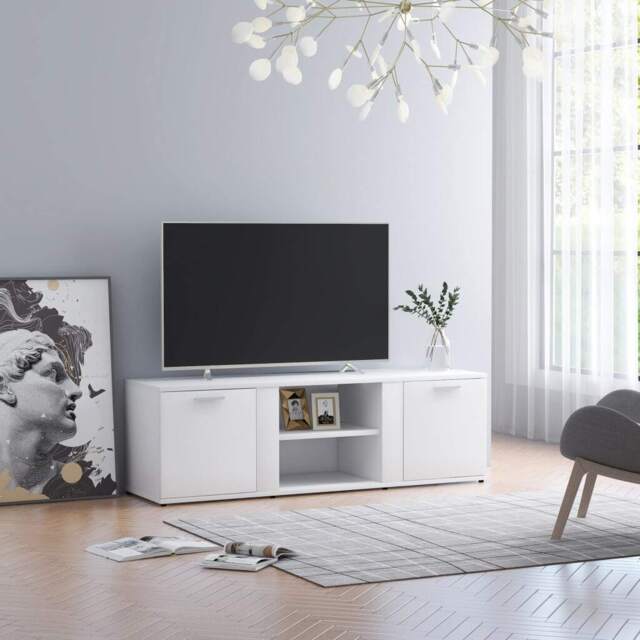 Tv Cabinet White 120x34x37 Cm Engineered Wood Vidaxl