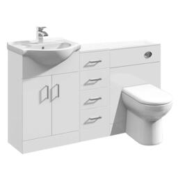 Vanity Unit Combined Sink Toilet Bathroom Suite Furniture Wc Set