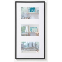 Triple 6x4 Inch Walther Lifestyle Photo Frame Black - 18x9 Inch