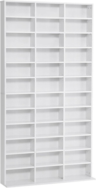 Homcom 1116 Cd / 528 Dvd Storage Shelf Rack Media Storage Unit Shelves