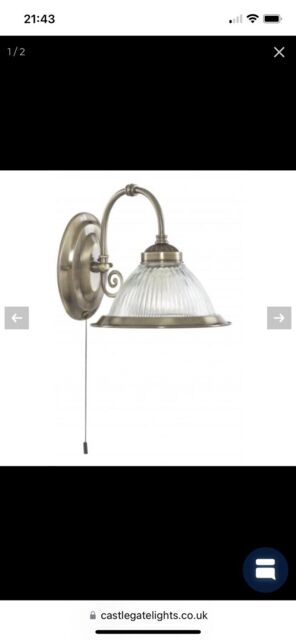 Two American Diner - Single Light Wall Bracket : Antique Brass