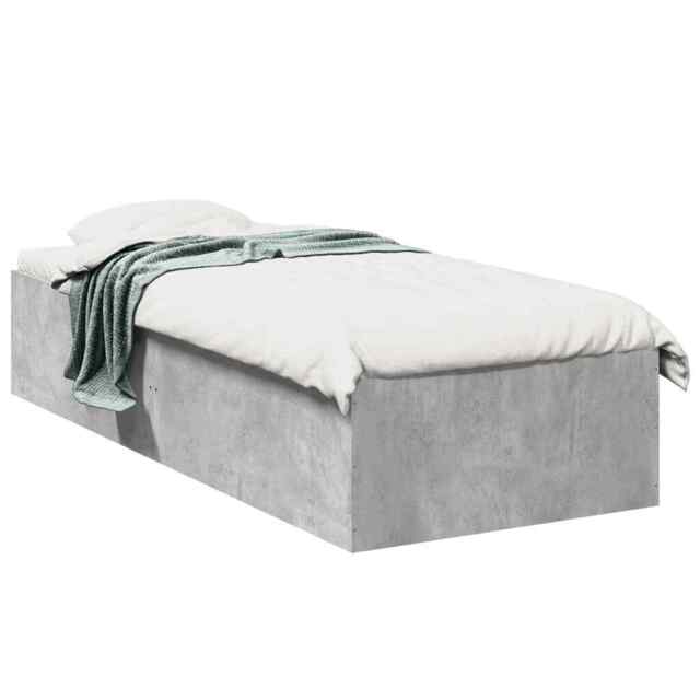 Bed Frame Concrete Grey 100x200 Cm Engineered Wood Vidaxl