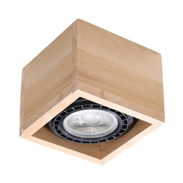 Modern Ceiling Lamp Quatro 1 Natural Wood Gu10 Led Sollux Lighting
