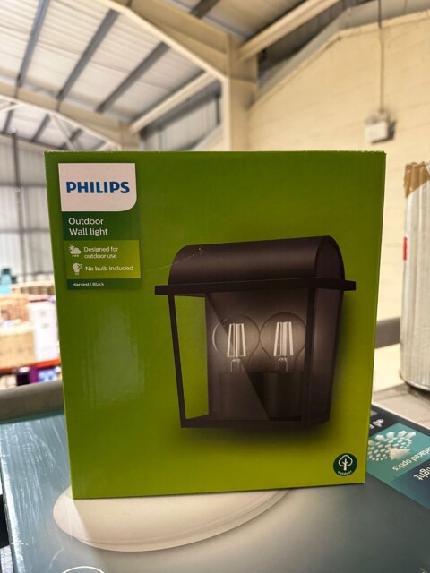 Philips Black Harvest Outdoor Wall Light 220v-240v Ip44
