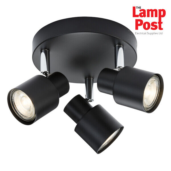 Knightsbridge Csp2mb 230v Gu10 Triple Spotlight Ceiling Light - Matt
