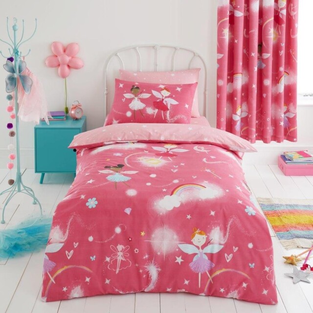 Fairy Buddies Single Duvet Cover Set Floral Bedding Two-sided Girls
