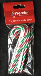 6 X Plastic Christmas Candy Canes 13cm Decorations Arts & Crafts