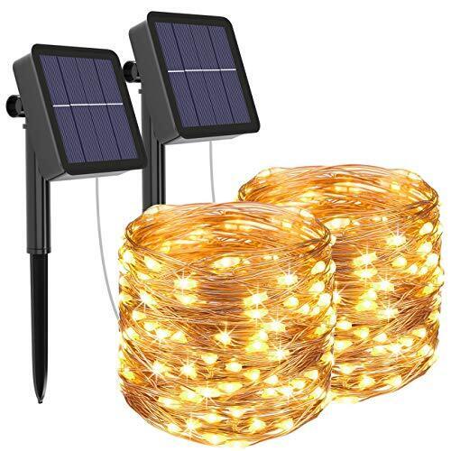 [2 Pack] Solar Fairy Lights Outdoor - 12m 120led Solar Garden Lights
