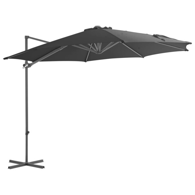 Cantilever Umbrella With Led Garden Sunshade Sun Shelter Canopy