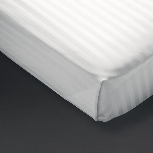 Mitre Comfort Satin Flat Sheet In White - Soft Polycotton - Single