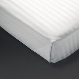 Mitre Comfort Satin Flat Sheet In White - Soft Polycotton - Single