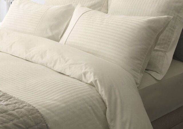 Laura Ashley Shalford Stripe Cream Single Duvet Cover + 2 Pillowcases
