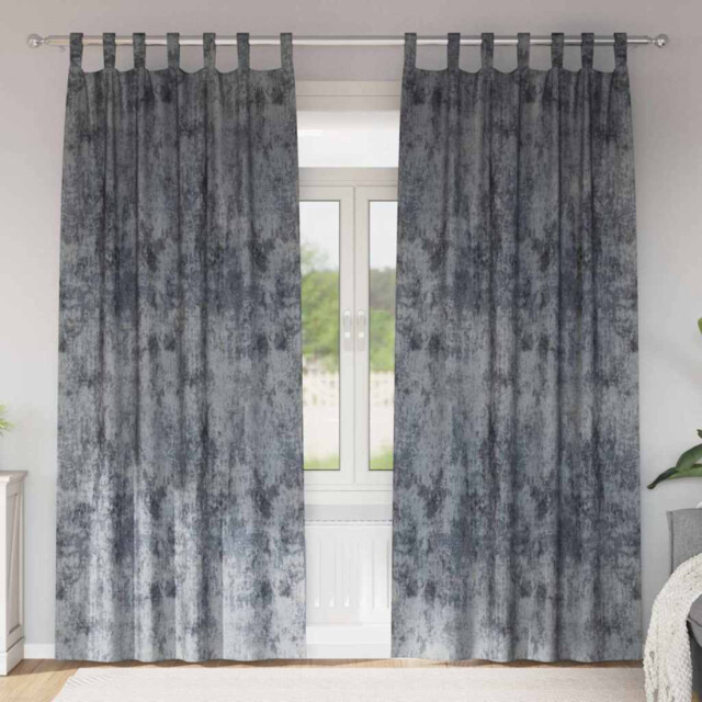 Curtains Silver Grey Velvet 140 X 245 Cm Pair Room Darkening Thermal