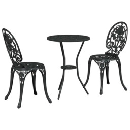 Garden Bistro Set 3 Pcs Aluminium Outdoor Dining Patio Furniture Metal