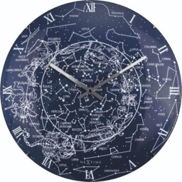 Nextime - Wall Clock – Ø 35 Cm - Dome Glass - Glow-in-the-dark- 'milky