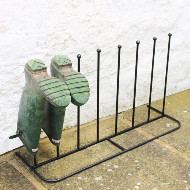 Space-saving 4-pair Boot Rack - Steel Black Powder Coated Stand