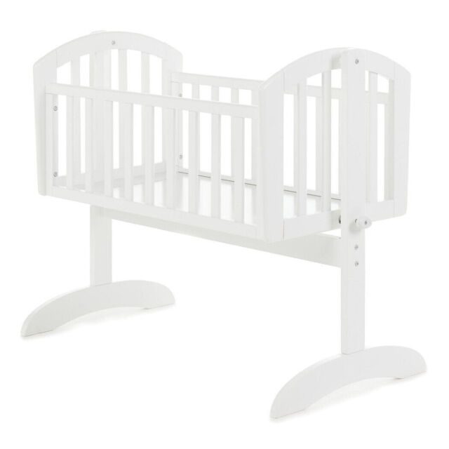 Obaby Sophie Baby Swinging Crib White Grey Optional Foam Mattress