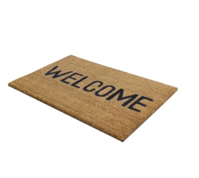 Outdoor Pvc Rubber Backed Back Coir Mat Welcome / Plain Scraper