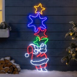 Santa Rope Light Outdoor Christmas Decoration Led Xmas Wall Silhouette
