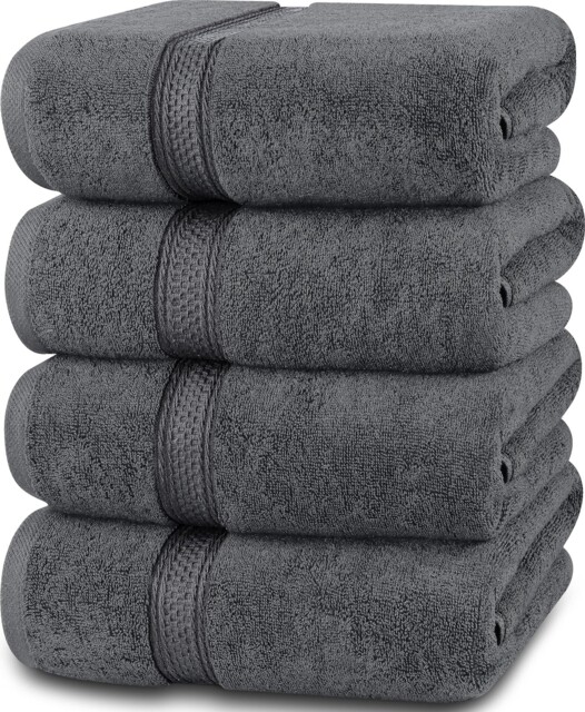 4 Piece Bath Towels Set (69 X 137 Cm) Premium 100% Ring Spun Cotton