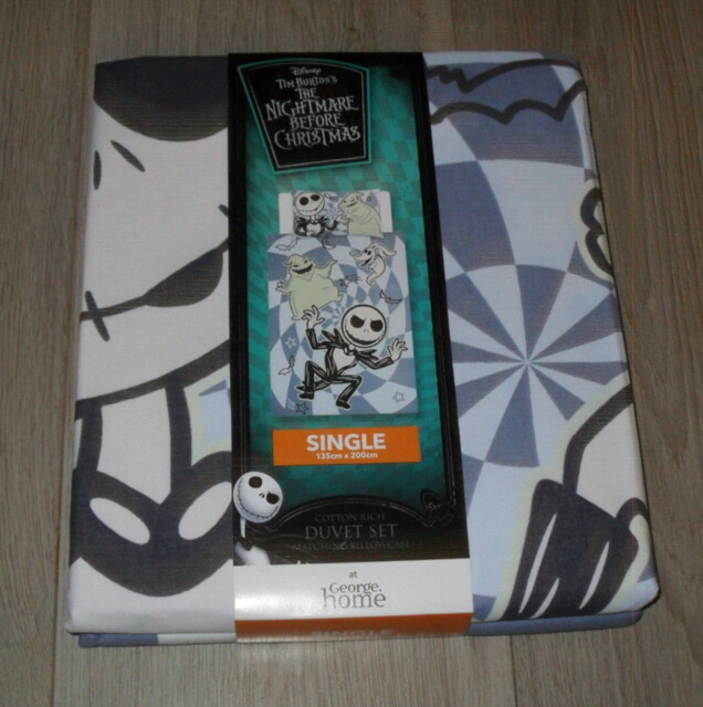Disney The Nightmare Before Christmas Reversible Single Duvet Set -