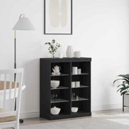 Sideboard Black Oak 41 X 37 X 100 Cm Engineered Wood Vidaxl