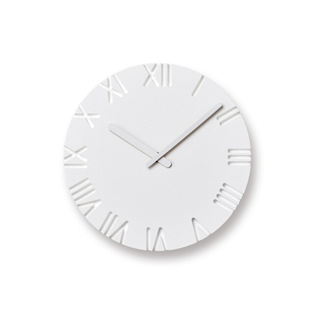 Lemnos Carved Wall Clock Ntl10-04 B Roman White Analog Sweep Second