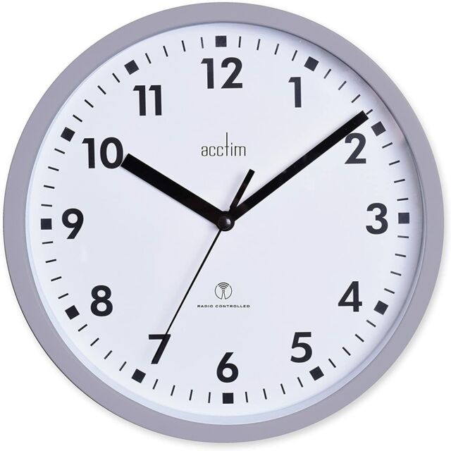 Acctim 74667 Nardo 20cm Radio Controlled Grey Wall Clock Uk Ireland