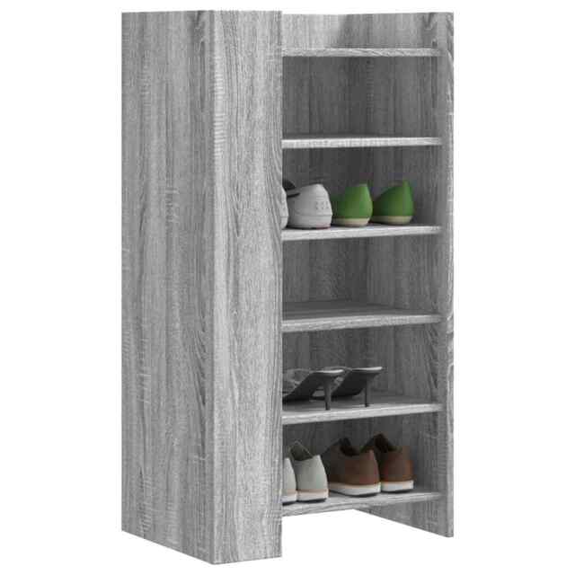 Shoe Cabinet Grey Sonoma 52x37.5x100 Cm Engineered Wood Vidaxl