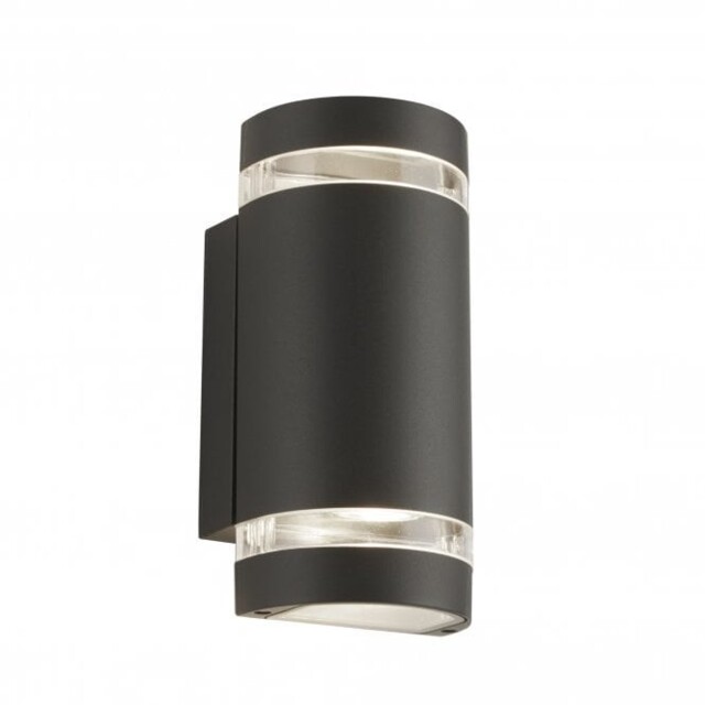 Searchlight 2002-2gy-led Outdoor 2 Light Curved Wall Bracket Grey