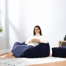 Cord Bean Bag Chair, Luxury Extra Large Classic Dome Adult Beanbag