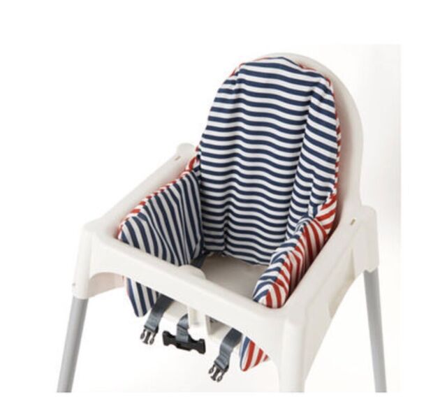 💙ikea Antilop Highchair Cushion Cover Reversible 2 Colour Red Or Blue