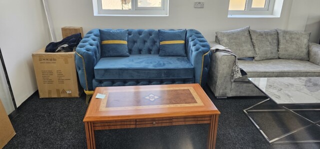 Bronte Velvet Chesterfield Sofa Bed, 3-seats/double Bed - Navy Blue