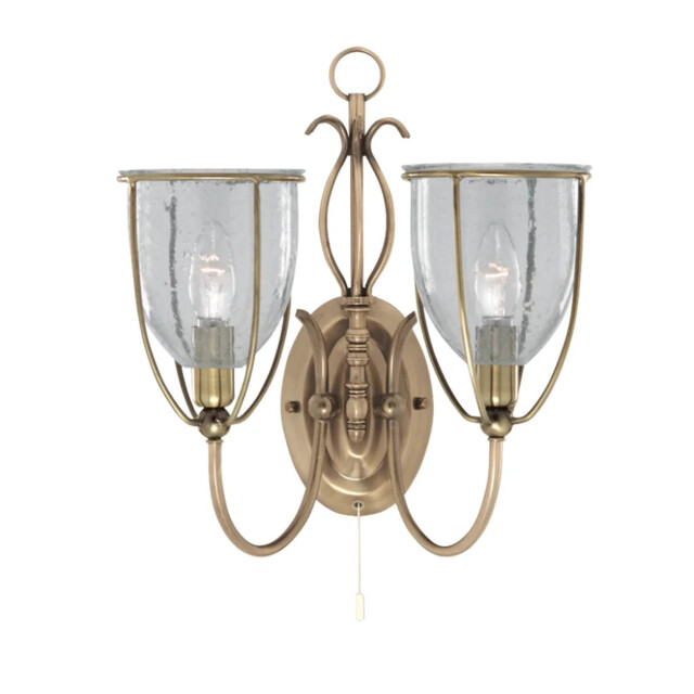 Wall Light Brass Silhouette Double Antique Searchlight 6352-2ab
