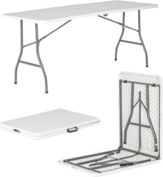 Rectangle Folding Heavy Duty Table 180cm White For Garden, Camping,