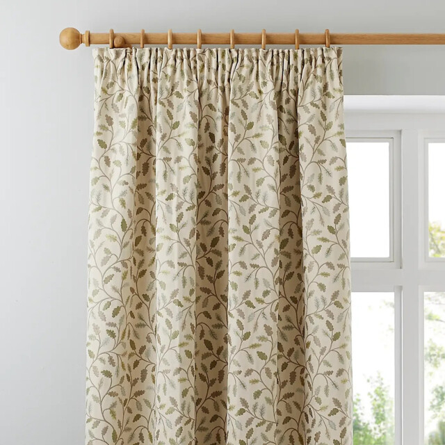 "Dunelm Heritage Curtains - Glava Green P. P. - 76""w X 54""l"
