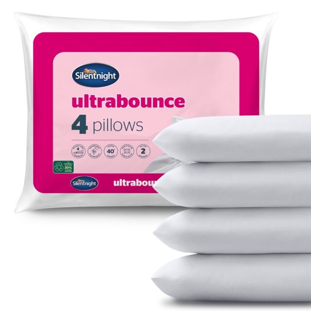 Silentnight Ultrabounce Pillows 4 Pack Soft Bouncy Supportive Hotel
