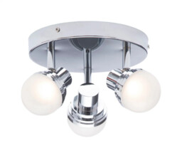 Bathroom Light Silver Milan Led 3 Spot Plate Ip44 Chrome Spa