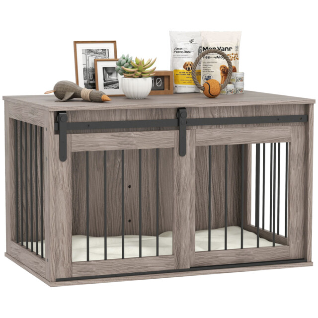 Pawhut Dog Crate Furniture With Removable Cushion For Large Dogs -