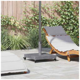 Parasol Base Dark Grey Wood Look Steel 45x45x31.5cm Square Outdoor
