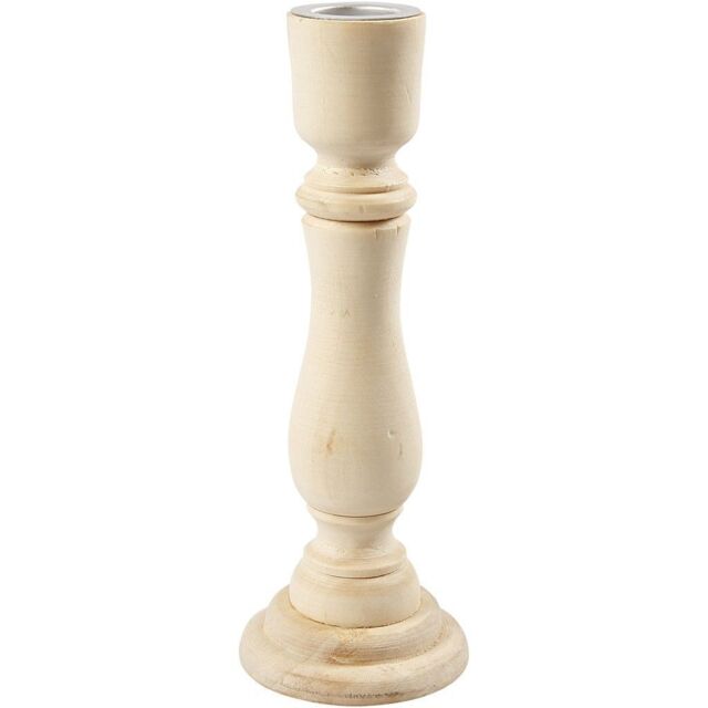 Wooden Candlestick Candle Holder 16.5cm Tall Decorate Table